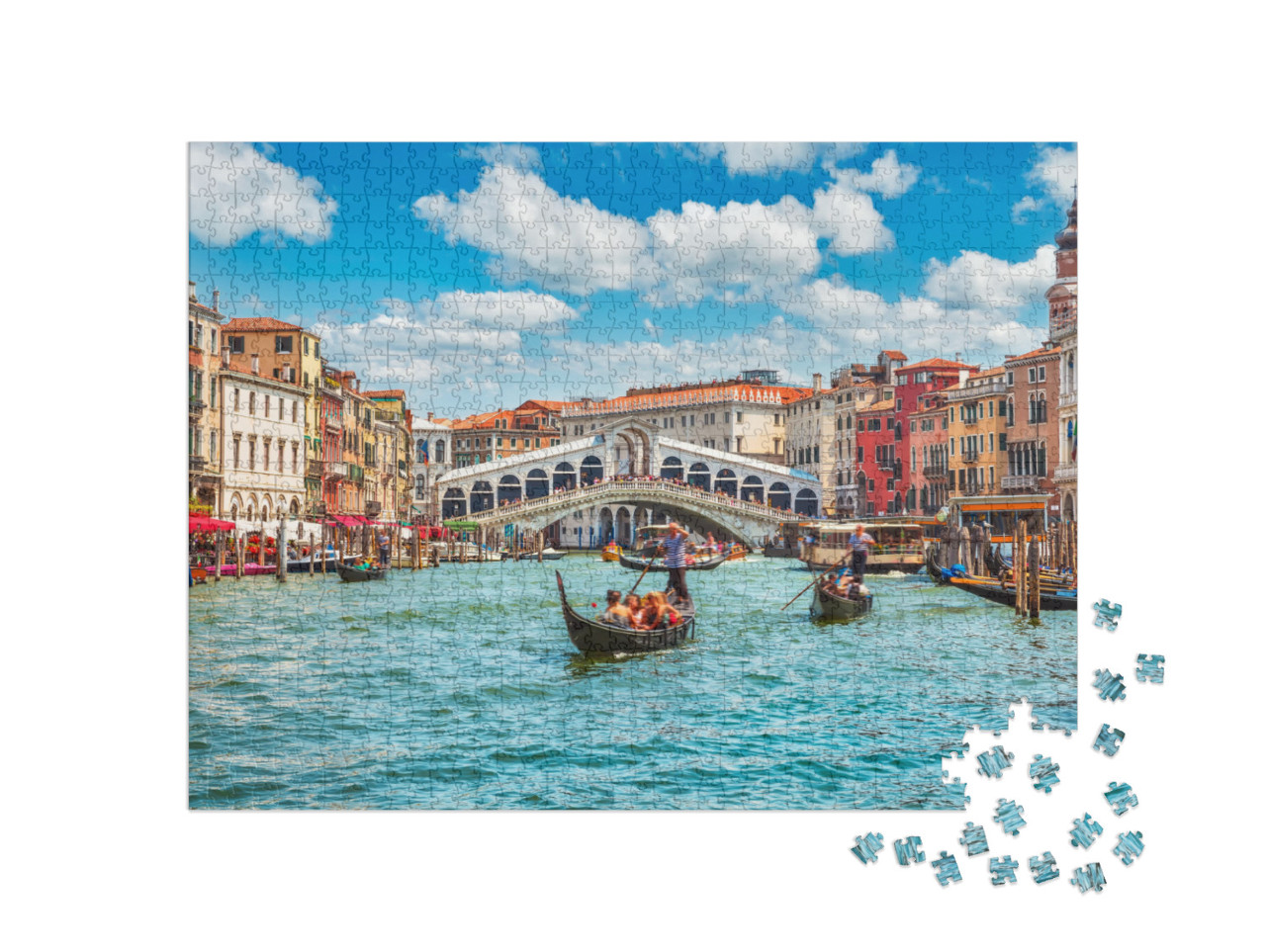 Bridge Rialto on Grand Canal Famous Landmark Panoramic Vi... Jigsaw Puzzle with 1000 pieces