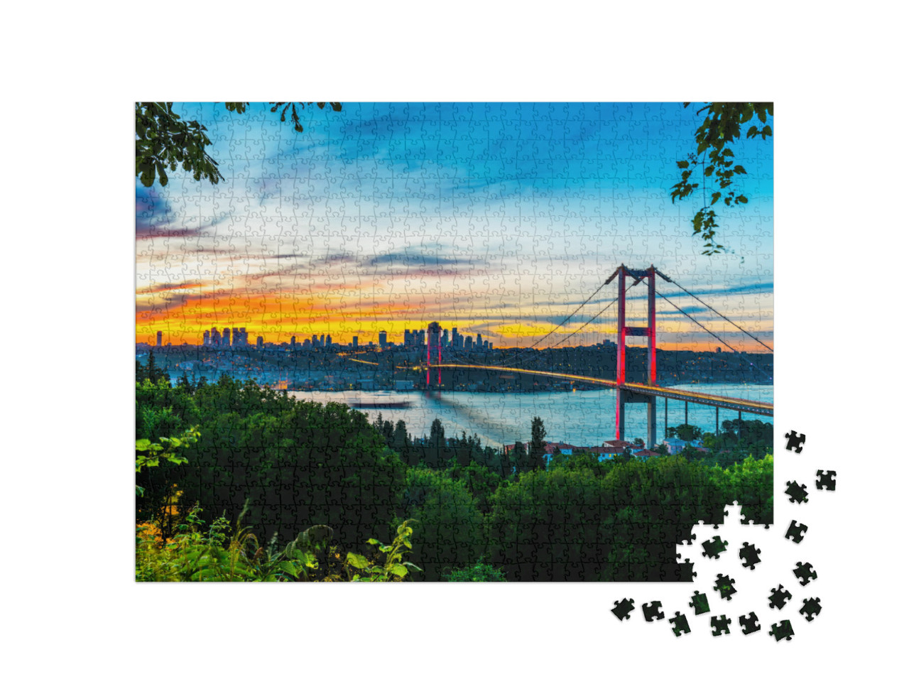 Istanbul, Turkey. Panoramic View of Istanbul Bosphorus on... Jigsaw Puzzle with 1000 pieces