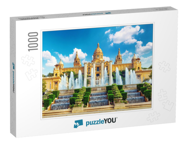 National Museum in Barcelona, Placa De Espanya, Spain... Jigsaw Puzzle with 1000 pieces