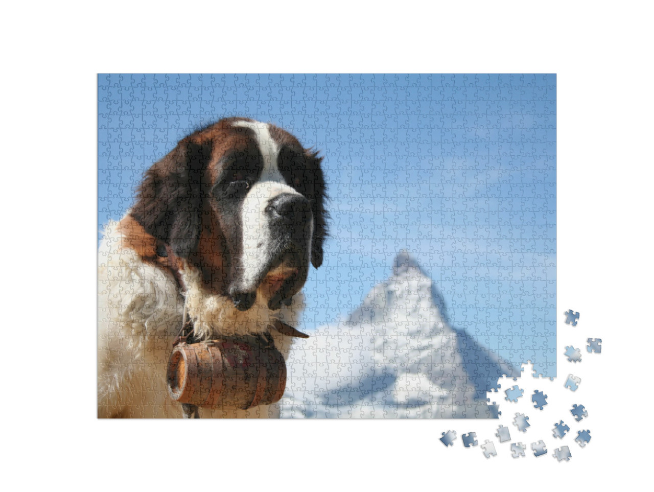 St. Bernard Rescue Dog in Zermatt, Switzerland, with Moun... Jigsaw Puzzle with 1000 pieces