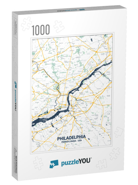 Philadelphia - Pennsylvania Map. Philadelphia - Pennsylva... Jigsaw Puzzle with 1000 pieces