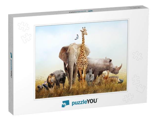 Large Group of African Safari Animals Composited Together... Jigsaw Puzzle