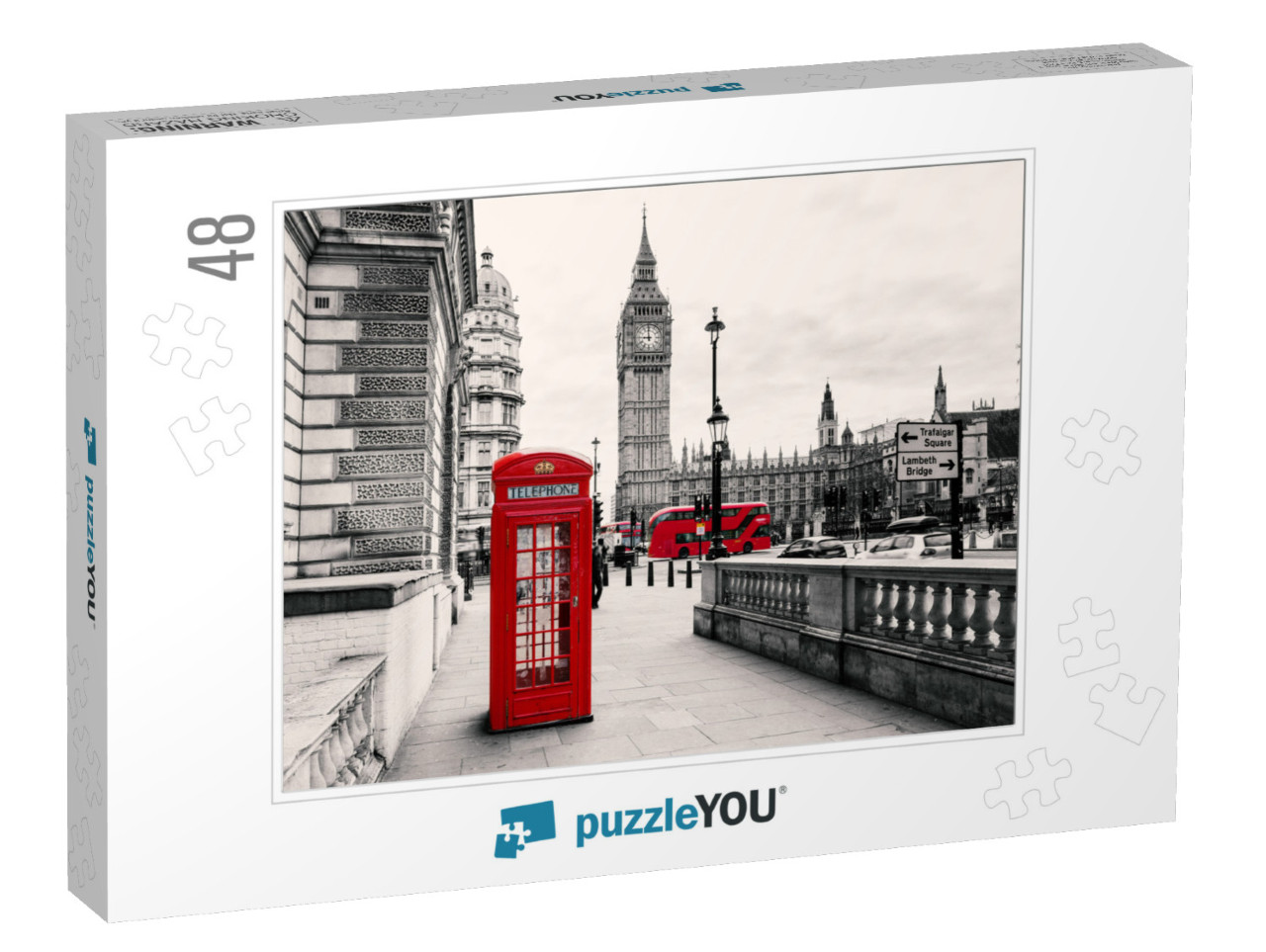 Red Telephone Booth in London... Jigsaw Puzzle with 48 pieces