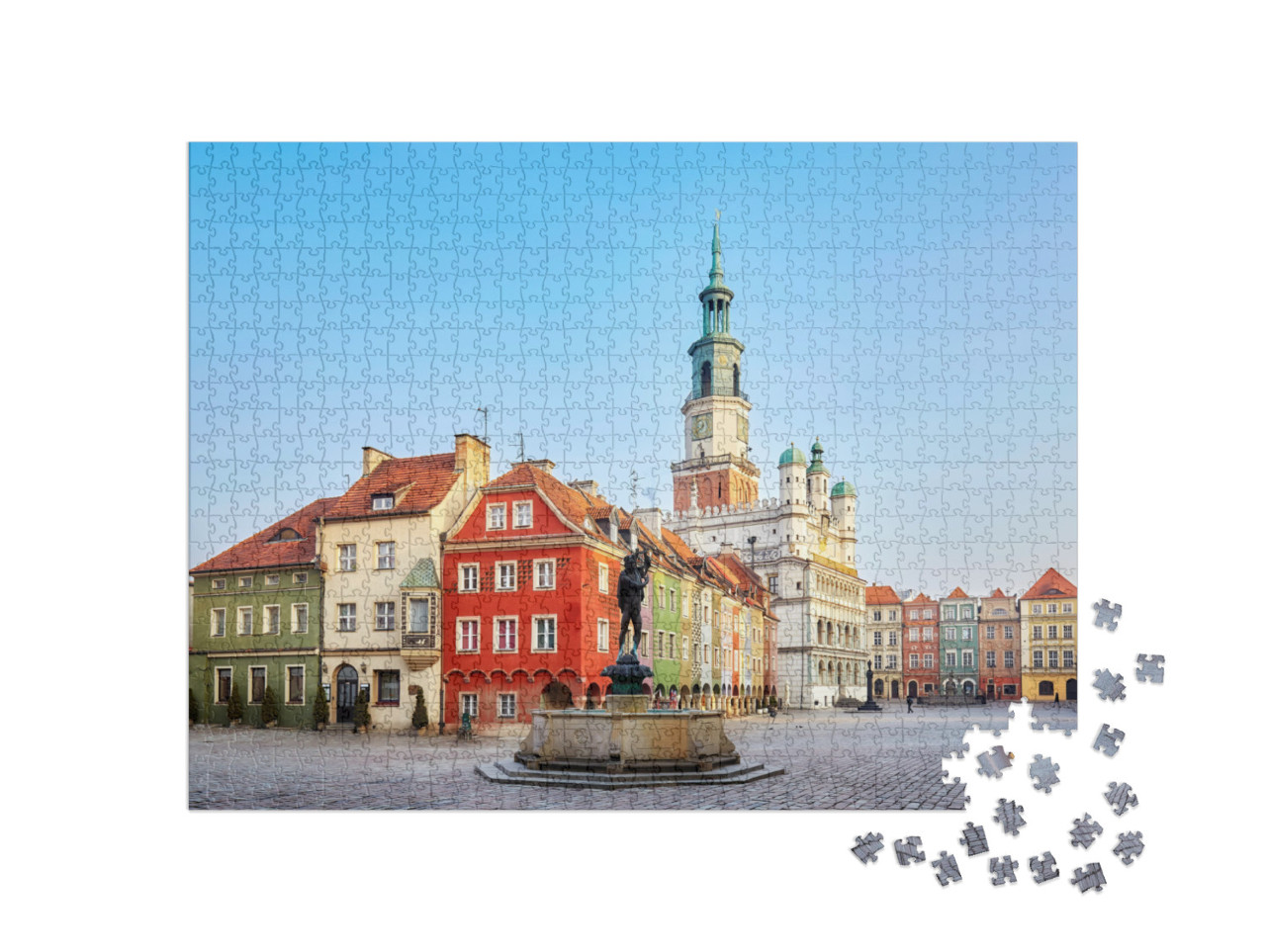 Main Square in the Poznan Old Town, Poland... Jigsaw Puzzle with 1000 pieces