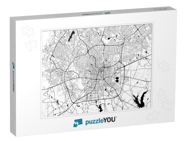 San Antonio Monochrome Vector Map. Very Large & Detailed... Jigsaw Puzzle