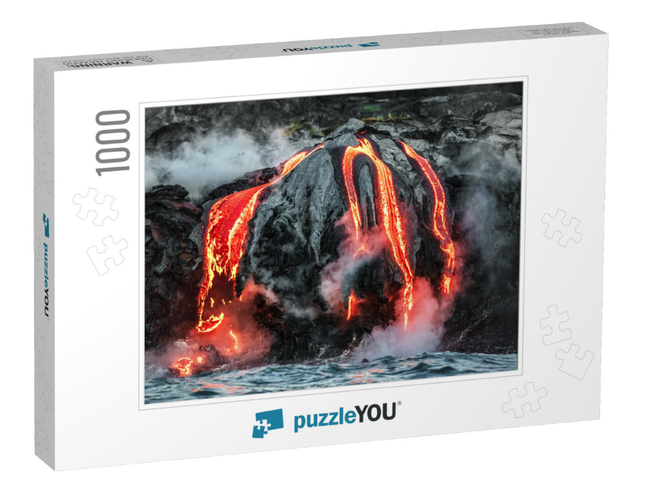 Hawaii Lava Flow Entering the Ocean on Big Island from Ki... Jigsaw Puzzle with 1000 pieces