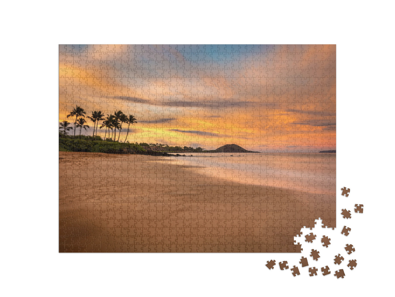 Fiery Sunrise from Secret Beach, Maui, Hawaii... Jigsaw Puzzle with 1000 pieces