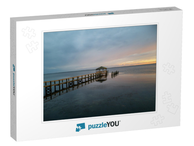 Fishing Pier At Sunrise in Outer Banks, Nc... Jigsaw Puzzle