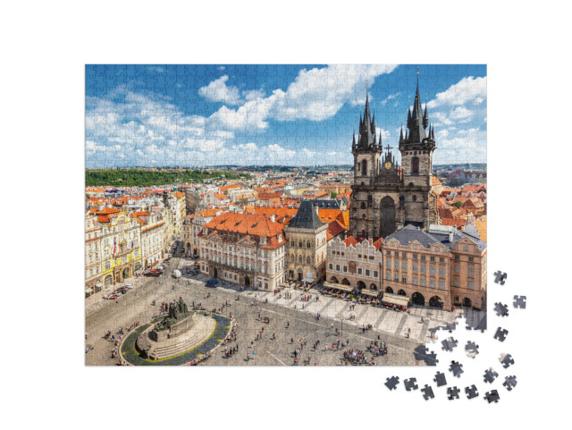 Old Town Square in Prague... Jigsaw Puzzle with 1000 pieces